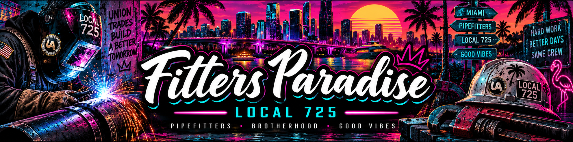 Fitters Paradise banner in black and white