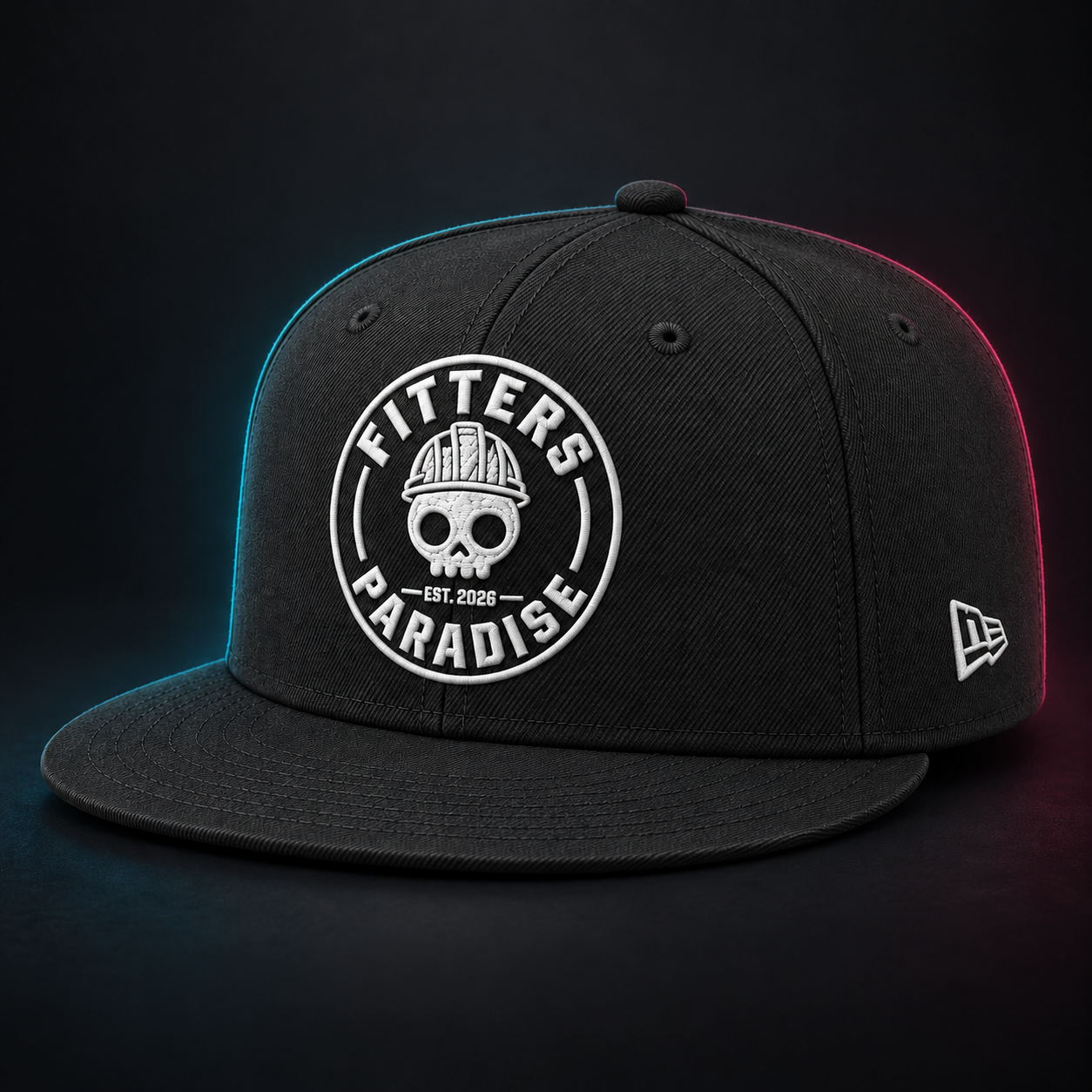 Black Fitters Paradise fitted 59FIFTY-style hat with logo