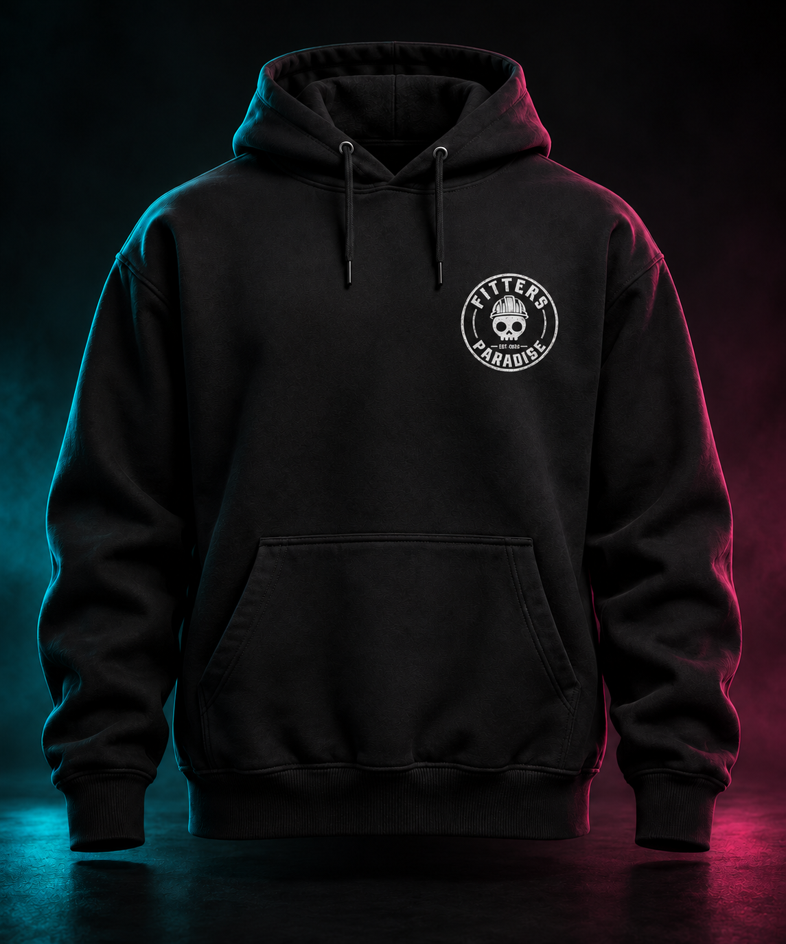 Black Fitters Paradise hoodie with small left chest logo