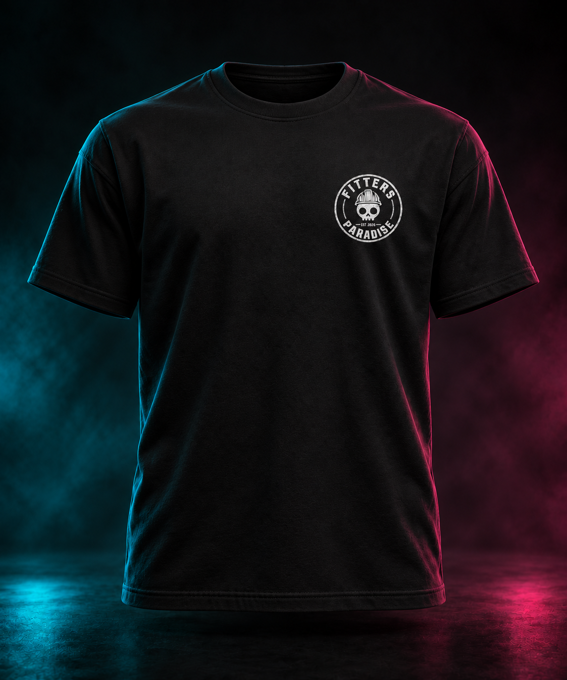 Black Fitters Paradise t-shirt with small left chest logo